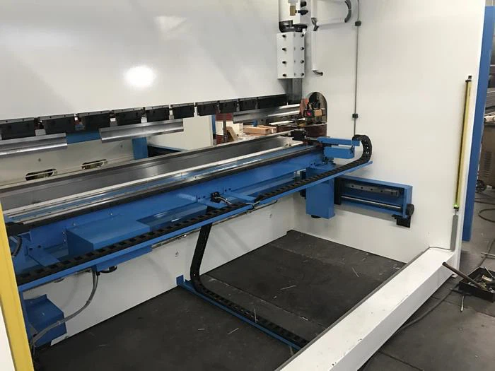 rear side of CE 6 axis CNC Synchro Pressbrake Italy Uk sales DSP MCS Laser guarding